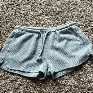 Never worn, gray waffle styled shorts.